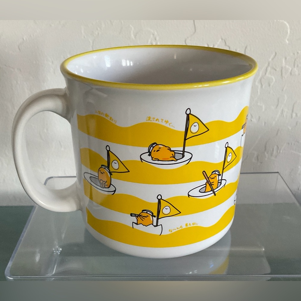 Yellow and White Gudetama (the lazy egg) Mug